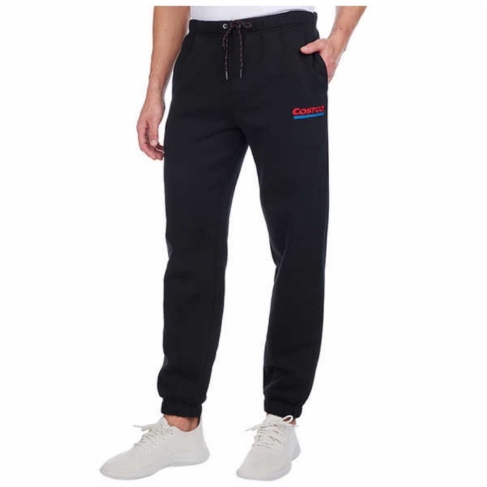 NWT MEN Costco Wholesale Logo Jogger BLACK - size S cozy winter comfy
